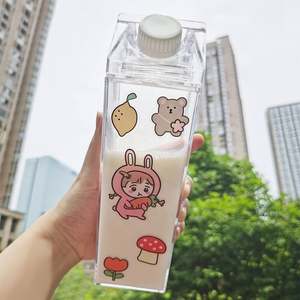 <b>Milk</b> Carton Clear Square <b>Milk</b> Box Tumbler Bpa Free Plastic Water <b>Bottle</b> 500Ml 1000Ml Water <b>Bottle</b> - Product Image 6