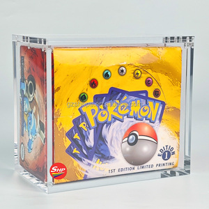 SHP acrylique de haute qualité 1ère édition <span class=keywords><strong>Pokemon</strong></span> Base Set Booster Box Case <span class=keywords><strong>Carte</strong></span> Original <span class=keywords><strong>Pokemon</strong></span> Cards Booster Box Display Case - Product Image 1
