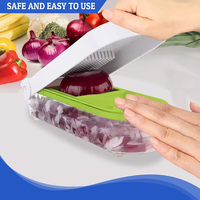 Multifunctionele groentesnijder voor keuken, aardappel-, wortel- en uiensnijder, handmatig persmodel.