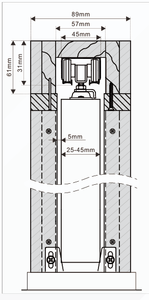 Kits de cadre de <span class=keywords><strong>porte</strong></span> de poche en aluminium à fermeture douce/ouverte avec goujons en bois enveloppés d'acier pour <span class=keywords><strong>goujon</strong></span> 2x4 Wal - Product Image 3