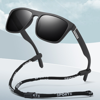 Lunettes de Soleil de Sport Polarisées pour Hommes, Monture Noire Mate Classique, Protection UV, Idéales pour la Course
