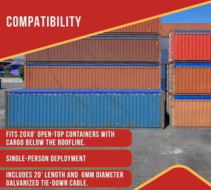 Lonas de Vinilo Azul Resistente de 18 oz para Contenedores de Envío, Impermeables, con Cables de Amarre para una Cubierta Segura - Product Image 5