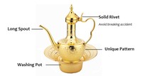 Ensemble de lavage des mains arabes à bas prix bouilloire à main musulmane en acier inoxydable et ensemble de casseroles de lavage