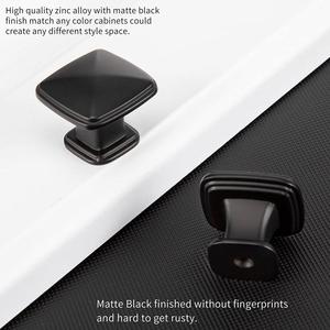WEKIS Contemporary Matte Black Zinc Adjustable Kitchen <b>Dresser</b> Bedroom Cabinet Pulls Handles Decorative Closet Door <b>Knobs</b> - Product Image 4