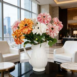 Flores Artificiales Modernas para Decoración de Mesa de Oficina u Hotel, Crisantemos Vibrantes de Imitación, Flores de Margarita Artificiales Coloridas y Realistas - Product Image 4