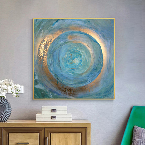 Arte abstracto nórdico círculo azul pintura sobre lienzo <span class=keywords><strong>cuadros</strong></span> de pared <span class=keywords><strong>escandinavos</strong></span> para sala de estar - Product Image 5