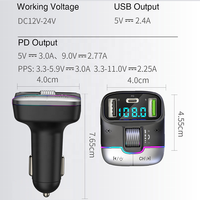 Reproductor de Audio Mp3 PD25W, Cargador de Coche USB, Transmisor FM, Modulador FM, Reproductor de MP3 para Coche, Transmisor FM Bluetooth para Coche, Kit de Manos Libres