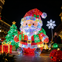 Sculpture lumineuse géante irisée en PET à facettes, personnalisée, pour extérieur, 3-8 m, LED RGB programmable, Noël, IP65, étanche