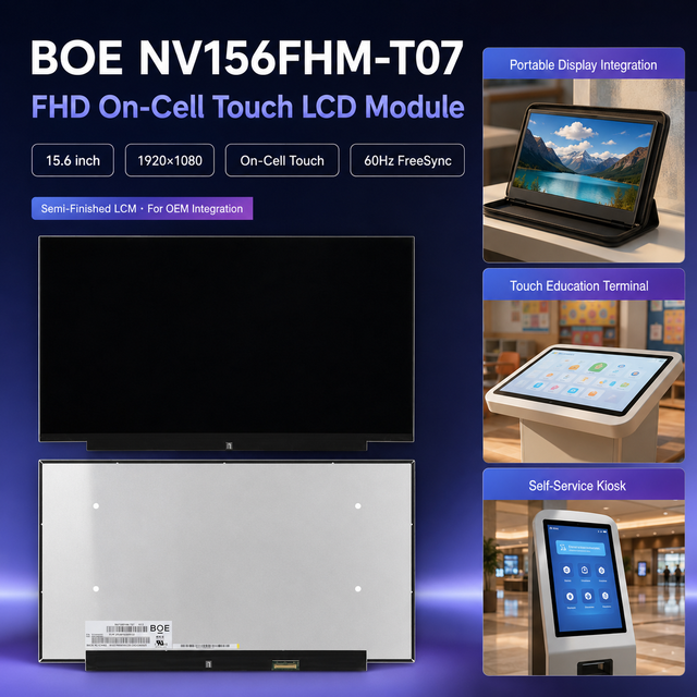 BOE NV156FHM-T07 On-Cell Touch LCD Module 15.6 Inch 1920x1080 FHD eDP 40 Pin Panel for Touch Notebook