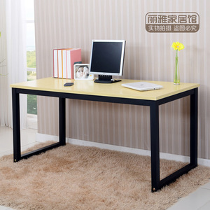 Simple <b>Computer</b> <b>Desk</b> Modern Minimalist Office <b>Desk</b> With White Metal Legs And Wood Top Foldable Design For Home Or Work Use - Product Image 5