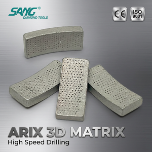 หัวเจาะเพชรซินเทอร์ SANG Arix สำหรับดอกสว่านเจาะคอนกรีตเสริมเหล็ก หินแกรนิต งานก่ออิฐ ขนาด L24 มม. เชื่อมด้วยเลเซอร์ ใช้ได้ทั้งแบบเปียกและแบบแห้ง รับผลิตแบบ OEM ODM - Product Image 2