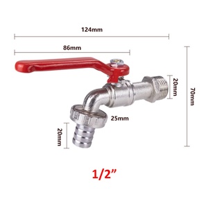 Robinet de raccordement pour réservoir d'eau IBC, adaptateur de tuyau d'arrosage de jardin, 1/2" 3/4" 1/2", robinet en alliage de zinc - Product Image 5
