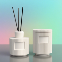 C & H Logo gravé personnalisé 280 Ml Bougie en argile et pots de diffuseur de roseaux Diffuseur de parfum d'arôme liquide naturel Aromathérapie