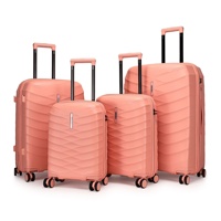 Nouvel ensemble de bagages de voyage à roulettes en similicuir PP grande capacité, quatre pièces, design élégant, pour les loisirs et les voyages transfrontaliers