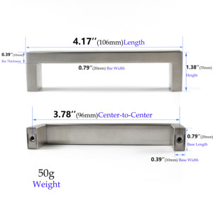 Customized Modern Kitchen <strong>Drawer</strong> Dresser Cabinet Cupboard Wardrobe Handle Stainless Steel Hollow <strong>Square</strong> Bar Pull Handles - Product Image 2