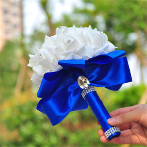 Bouquet de mariage en roses de cristal, bouquet de demoiselle d'honneur, bouquet de mariée, fleurs artificielles pour mariage et église - Product Image 2