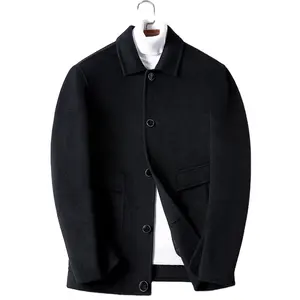 Best selling men winter coat short windbreaker wool jackets for men