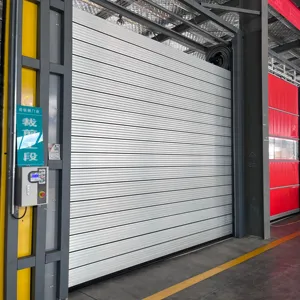 Enrollador en espiral de aluminio eléctrico, puerta de alta velocidad para garaje