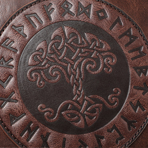 Sac à bandoulière en cuir PU gaufré style rétro nordique <span class=keywords><strong>Arbre</strong></span> de Vie Yggdrasil WJF29 pour femme, idéal pour cosplay, inspiré du monde médiéval viking - Product Image 4