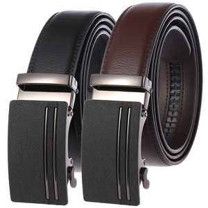 Cinturón de Cuero Genuino para Hombre con Hebilla Automática de Cobre – Cinturón Casual y de Negocios de 3.5cm con Trinquete - Product Image 1