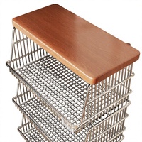 Étagère de rangement multi-niveaux en métal pour légumes, 5 niveaux, sur pied, avec roulettes, pour usage domestique
