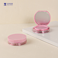 Boîtier vide rond en plastique électroplaqué pour coussin d'air cosmétique, conteneur de fond de teint BB CC pour emballage de 15g