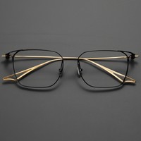 Gafas de Titanio Puro de Gran Tamaño, Estilo Retro, Cuadradas, para Miopía, Hipermetropía, Astigmatismo, Monturas Ópticas de Lujo con Prescripción Médica para Hombre