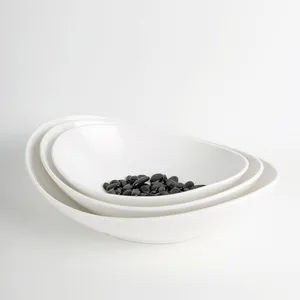 工厂热卖现代设计复古简约经典陶瓷椭圆形大汤碗9英寸沙拉碗瓷器