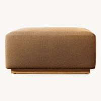Pouf rembourré minimaliste, chaise, coussin épais, teck résistant aux intempéries, meubles d'extérieur, ottoman