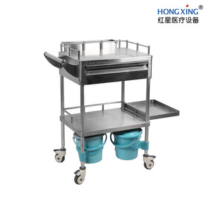 Red Star Stainless Steel Instrument Cart 500x400x860mm 2 Layers With Bucket Hospital Medical <b>Tool</b> <b>Trolley</b> - Product Image 5