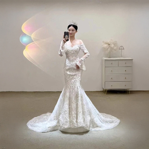 Vestido de Novia Estilo Sirena, Sexy, con Encaje, Elegante y Entallado, Modelo Lsjj30 - Product Image 5