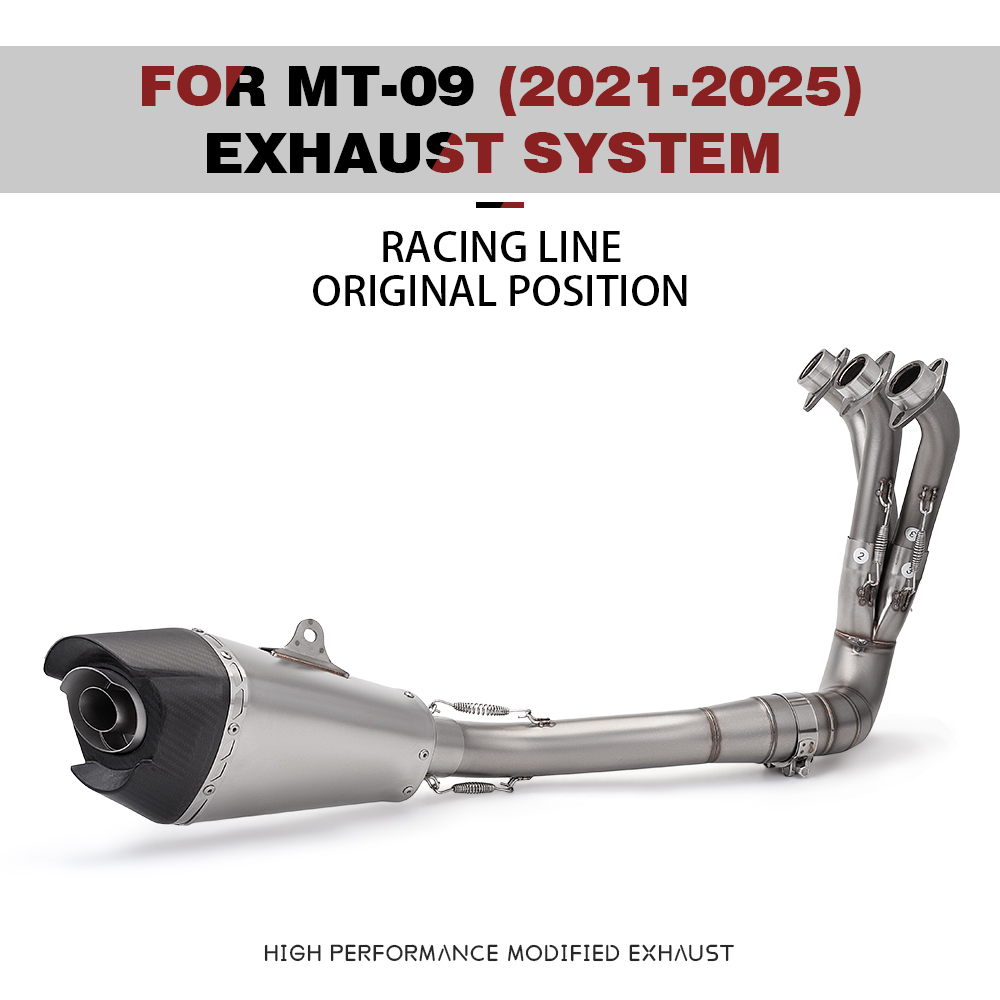 パーツ Full exhaust Yamaha mt09/xsr900 2 pipes MT09 XSR900 Yoshimura Race AT2 Stainless Exhaust 2021-2025