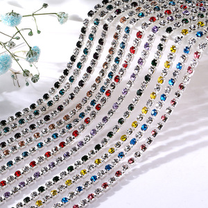 Chaîne de strass 2,5 mm colorée à griffes pour coque de téléphone, accessoires pour cheveux, décoration de vêtements, fournitures de fabrication de bijoux DIY - Product Image 1