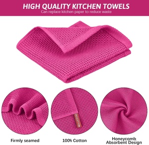 Serviette en maille polyester carrée OEM ODM, super absorbante, séchage rapide, pour le nettoyage, le dépoussiérage et le lustrage, chiffon à vaisselle pour la cuisine - Product Image 3