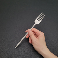 Juego de Cubiertos Desechables de Alta Gama, Modernos y Lujosos, de Acero Inoxidable Plateado Mate, Cuchillo, Tenedor, Cuchara, Cuchara para Té, con Logotipo Personalizado, para Uso Doméstico
