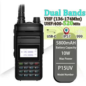 P15UV 10 Watts Duel Band Vhf Uhf Walkie Talkies Long Range 2 Way Radio Analog Portable Ham Radio Hf