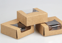 Meilleures ventes d'emballages alimentaires biodégradables jetables à emporter Boîte à gâteaux à fenêtre en PVC en papier kraft pour la cuisson de gâteaux Tartes aux fruits