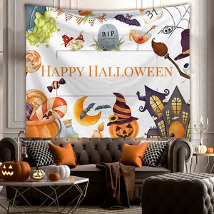 Personnalisé polyvalent utilitaire Hippie Halloween Collection diffusion en direct tissu de <span class=keywords><strong>fond</strong></span> tapisseries réutilisables de haute qualité - Product Image 6