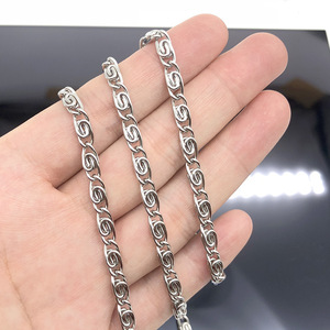 Acier inoxydable dix mille mot chaîne fil personnalité lingot collier avec accessoires de bricolage spot en gros - Product Image 4