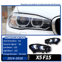 Feux de jour à LED dynamiques avec clignotants directionnels style G05 pour phares BMW X5 F15 (2014-2018) – Kit de modification avant (ancien vers nouveau)