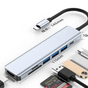 Os fabricantes expandem a doca tipo c com adaptador de carregamento USB 3.0 HUB PD 4K HDM, estação de acoplamento de hub USB para laptop