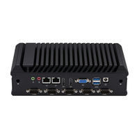 K30611X 15W de baja potencia sin ventilador Industrial Mini PC 6 COM 8 USB 3 Salida de pantalla Soporte de computadora integrado Win 7 OS