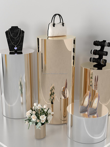 Bolsa de joyería de plata y oro cromado personalizada, exhibición de maniquíes en la isla, plataforma que fluye, tienda de ropa, mesa de exhibición - Product Image 2