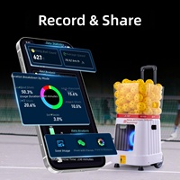 Mesin Latihan Pickleball Kapasitas 100 Bola Kontrol Suara APP Remote Interval 1.8-9 detik Baterai 12V-18AH Dapat Dilipat