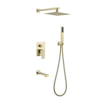 Ensemble de douche encastré carré en laiton robinet de douche encastré en acier inoxydable 304