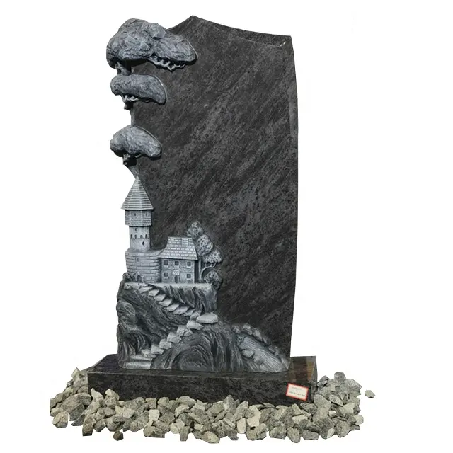 Alemanha barata upright azul granito mármore grave pedra monumento preço