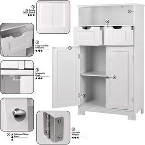 ตู้เก็บของ 2 ลิ้นชักและ 2 ตู้ ตู้ไม้แบบตั้งพื้นสำห<span class=keywords><strong>รับ</strong></span><span class=keywords><strong>ห้อง</strong></span>นั่งเล่น ทางเข้า <span class=keywords><strong>ห้อง</strong></span><span class=keywords><strong>ครัว</strong></span> สีขา<span class=keywords><strong>ว</strong></span> - Product Image 2