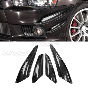 For Mitsubishi Lancer Evolution X EVO 10 2008-2010 Carbon Fiber Front Bumper Side Spoiler Canards Splitter Air Vent Cover Trim - Product Image 1