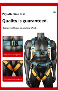 Cinto de Segurança de Poliéster com Conexão Rápida de Cinco Pontos, Corda Almofadada para Trabalho em Altura, Prevenção de Quedas - Product Image 4