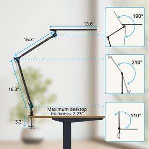 Lampe de table pliable rechargeable à pince réglable pour lecture, bureau, travail et dessin, idéale pour dortoir et chambre. - Product Image 4